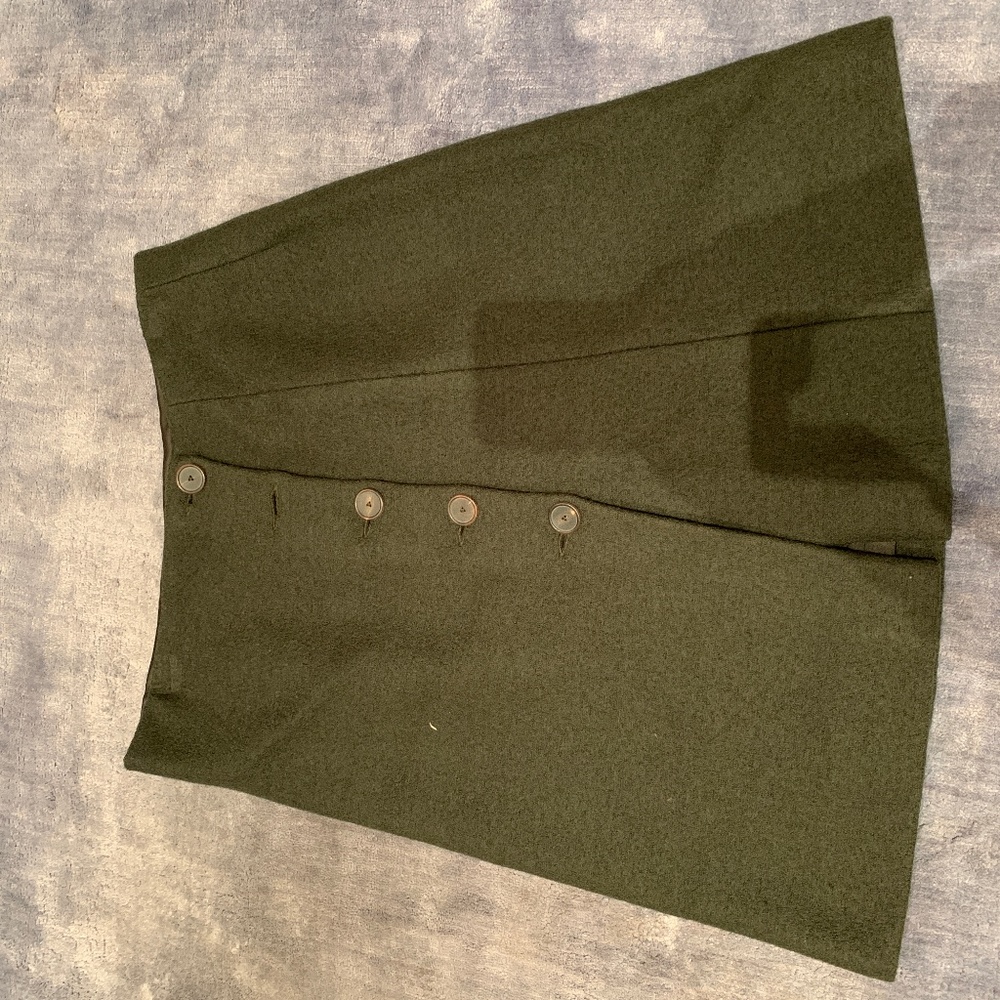 Morgan Lefaye Wool Button Skirt